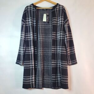 Guilty Plaid Open Front Longline Cardigan
